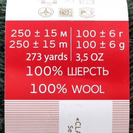 Yarn "village" 100% half-carbonated wool 250m/100g (381-lavr)-1