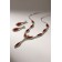 Set 2 objects: earrings, Kilence “Listopad” thin rhombus, red-white color in silver, 45 cm