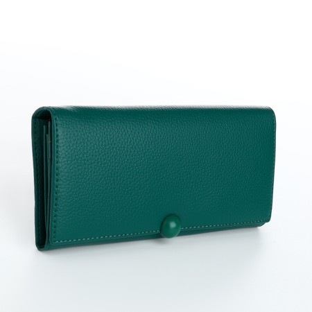 Women's wallet on magnets, green color