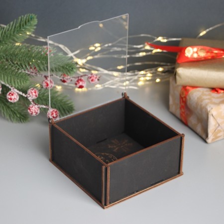 New Year's box "Snake in snowflakes" 6x12x12 cm-3
