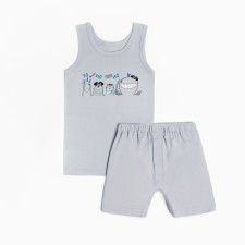 A set for a boy (T -shirt, panties), gray color/yohoho, height 116 cm