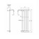 Electric towel Domoterm 73, 250 x 830 mm, 4 crossbars, right