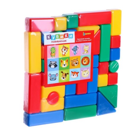 Set of colored cubes, "animals", 38 elements, 4x4 cm-8