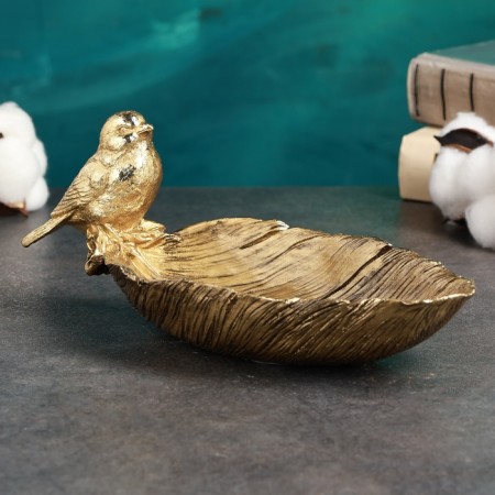 Candy Candy "Bird on a Park" Gold 25x10x10cm-2