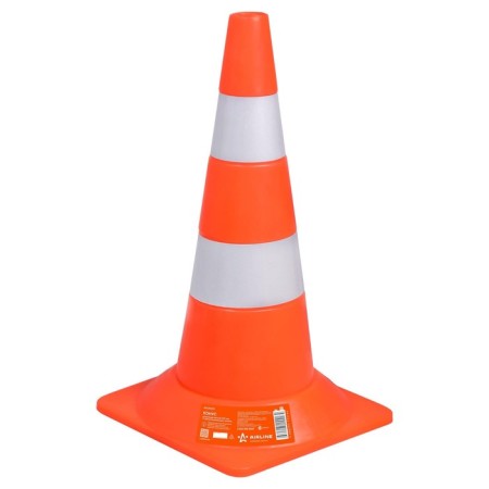The cone is road, soft, 520 mm, two reflective stripes, Airline