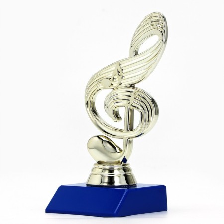 The Cup "Violin key", award figure, plastic stand is blue, 14.5 x 6.5 x 6 cm.-2