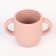 Drunker with a pipe Children's silicone "Try AGAIN", 200 ml., With handles, pink color