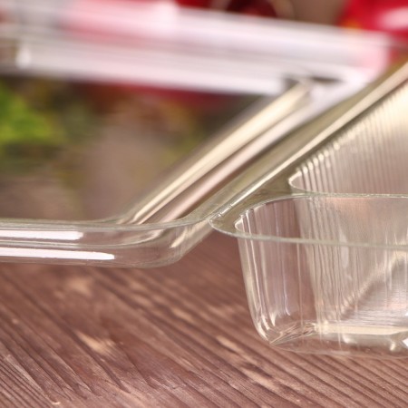 A disposable container with an insoluble lid pr-K-25s4, 26.5 × 19.3 × 6.8 cm, the color is transparent-2