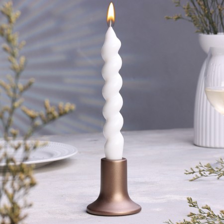 Gypsum candlestick, 7.5x7.5cm, gray-brown