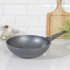 Granite frying pan, d = 28 cm, removable handle, anti-stick coating, gray color