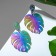 Monster metal earrings leaves, gasoline color