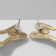 Earrings with pearls "hare" eared, white color in gold