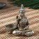 NECK Polystone under silver candlestick "Buddha - Meditation" MIX 10.5x5.3x11 cm