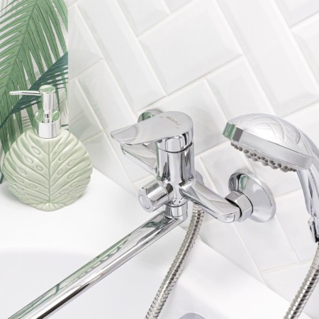 BUNNE BOOOU B8290-18F bathtub, two-wound, shower watering can and hose, chrome-2