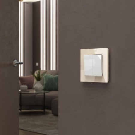 Cross switch W1123001, double -key, white-1