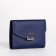 Women's wallet on the button, blue color