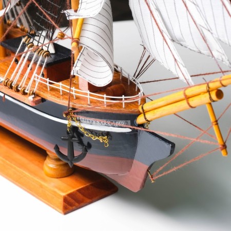 Souvenir ship large "three -masted", sides light tree, white sails, 59 x 10 x 49 cm-9