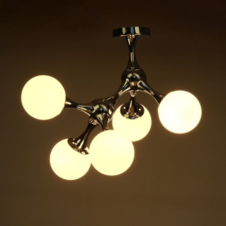 Chandelier "Molecule" 5he27 chrome 60x55x52 cm-2