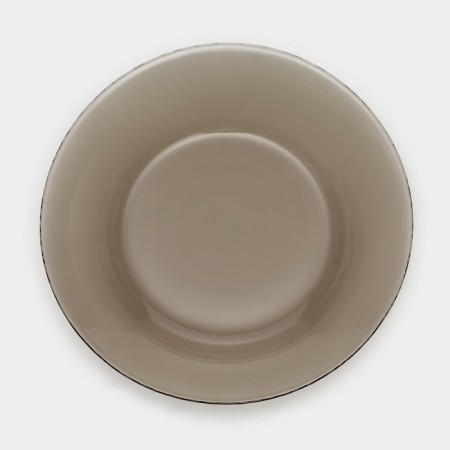 Small glass plate "Warckeshop Brows", D = 22 cm, brown color-2