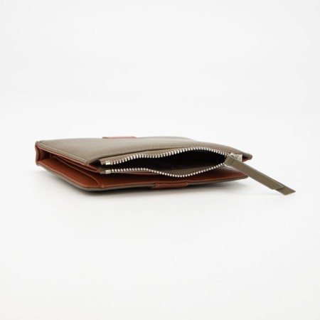 Women's wallet on the button, green color-3