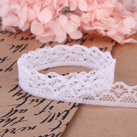 Capricon lace, 15 mm × 10 ± 1 m, white color No. 1-2