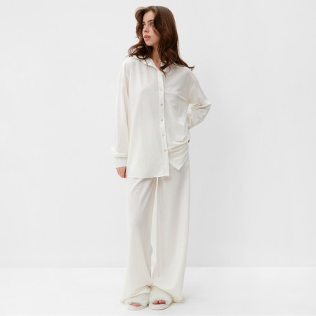 Women's costume (shirt, trousers) minku color white, rr 54-5