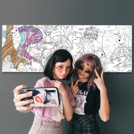 Set of long coloring pages, 2 pcs., Anime-2