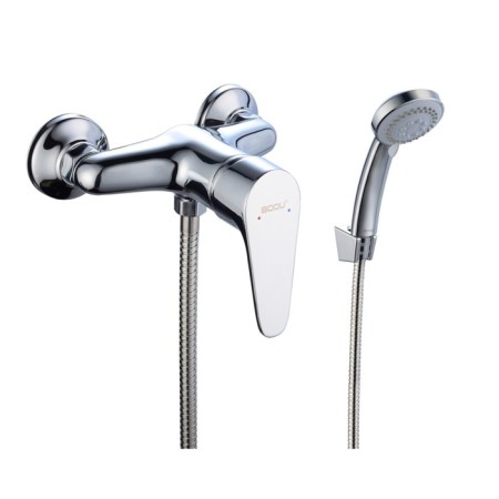 Shower mixer BOOU B8282-4A, shower set, 40 mm cartridge, brass, chrome