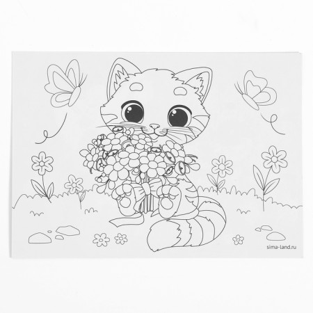 Application with rhinestones for children "Puppy with a kitten", A6, a set for creativity-2