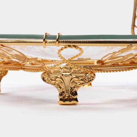 Serving vase "Haigarden", 18.5 × 18.5 × 19 cm, removable handle, gold of gold metal-4