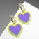 Earrings Assorted "hearts" neon, color purple-salad in gold