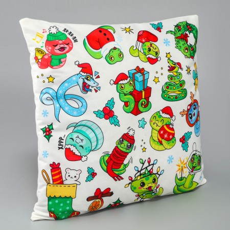 New Year! Decorative pillow "stickers", snake, 40 cm, with lightning-1