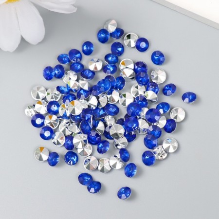 Decor for creativity in the bottle "Rhinestones. Bright blue" set 250 pcs d = 0.6 cm 4x3x3 cm-3