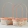 Set of wicker baskets, D16x10/31 cm, D19x10/32 cm, d21x11/36 cm, 3 pcs, peach, bamboo
