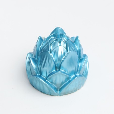 Figure candle "Lotus", 6.6x6.5 cm, turquoise, in a box-5