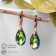 Earrings with rhinestones "Illusion" a drop on oval, white-Benzine color in pink gold