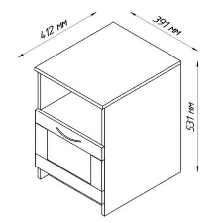 Cleat cabinet with one box "Sirius", 390 × 410 × 530 mm, color of wenge-2