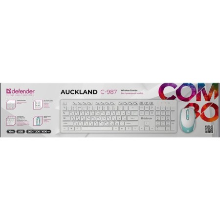 Keyboard set and Defender Ackland C-987, wireless, membranes, 1600 dpi, USB, white-4