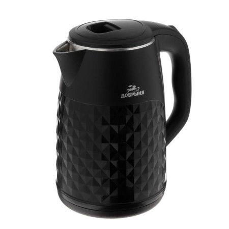 Electric kettle "Dobrynya" DO-1237B, plastic, KOBE Metal, 2.8 L, 2200 W, Black