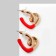 Emall earrings "Heart" curl, red color in gold