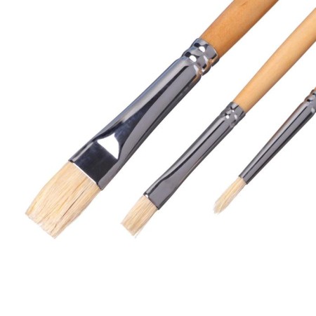 Set of brushes bristles 3 pieces of ZHK "Sonnet" No. 5 (round No. 1, flat No. 2; 6) Long handle-2