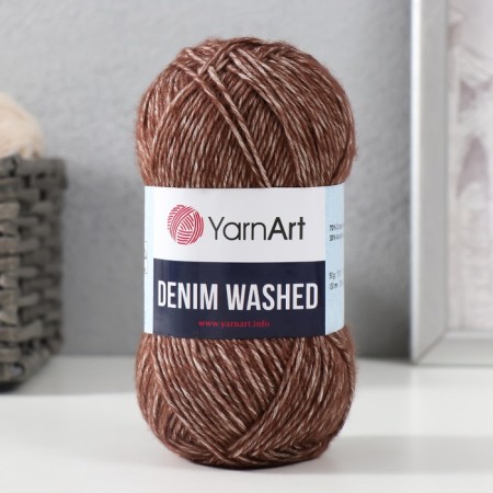 Yarn "Denim Washed" 30% acrylic 70% cotton 130m/50g (917 brown)