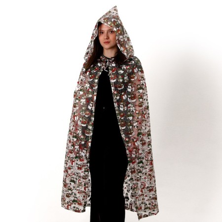 Carnival cloak adult "snowmen", organza, length 120 cm