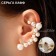 Earring "Kaff" Pearl treasure, white color in gold