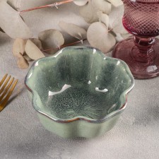 Ceramic “Flower”, 300 ml, 12 × 12 × 5.5 cm, green color, green