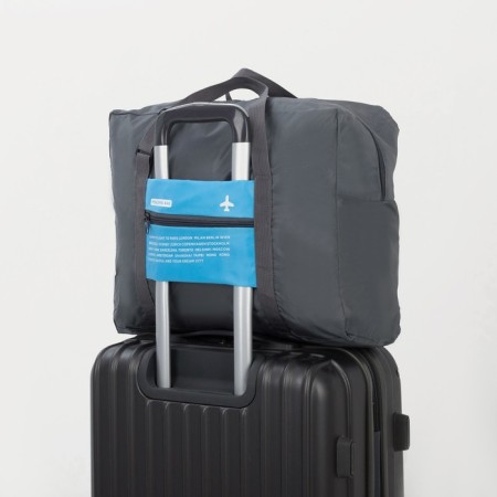 Board Road on a zipper, folding in a cosmetic bag, outer pocket, gray/blue color-4