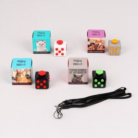 Antistress cube "Kitty", mix, in showbox-1