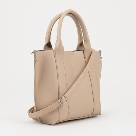 Bag Female Tout with zipper, beige color-5