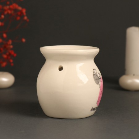 Aroma lamp ceramics "feel energy" white 7.2x7.2x7.8 cm-3