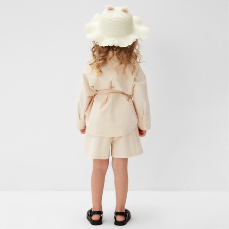 Костюм для девочки (Рубашка и шорты) MINAKU, цвет молочный, рост 116 см-2